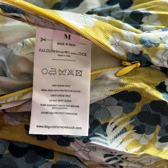 Falguni Shane Peacock Yellow Divine Long Maxi Dress, NWT, Size M - Picture 12 of 16